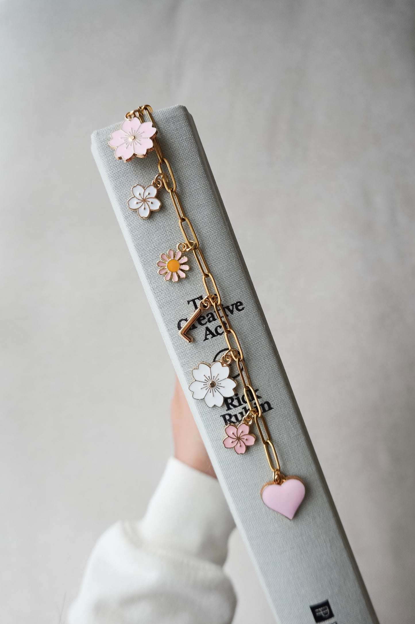 Floral Ghost Charm Bookmark