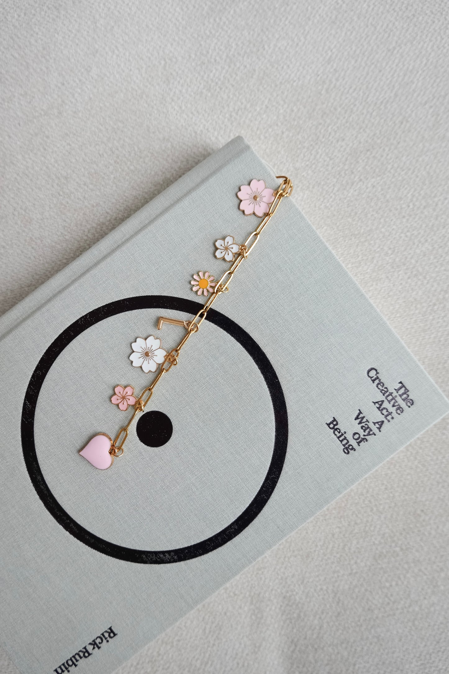 Floral Ghost Charm Bookmark